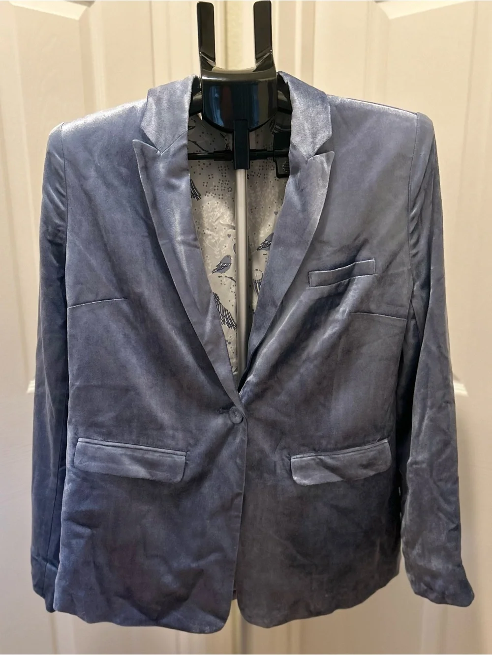 CAbi Velvet Single-Button Blazer in Slate Blue - Picture 1 of 9